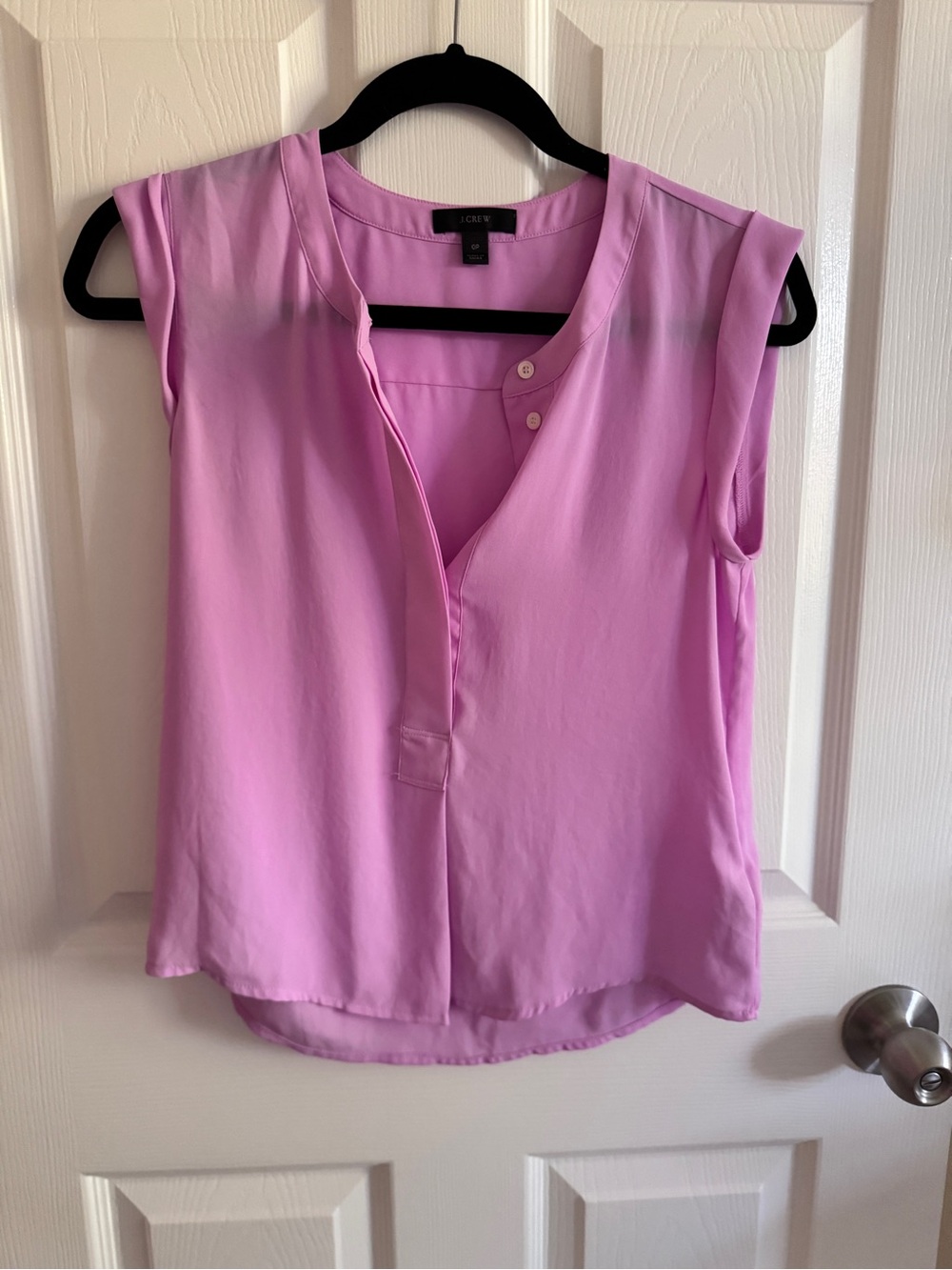 J. Crew Sleeveless Pink Button Shell Blouse